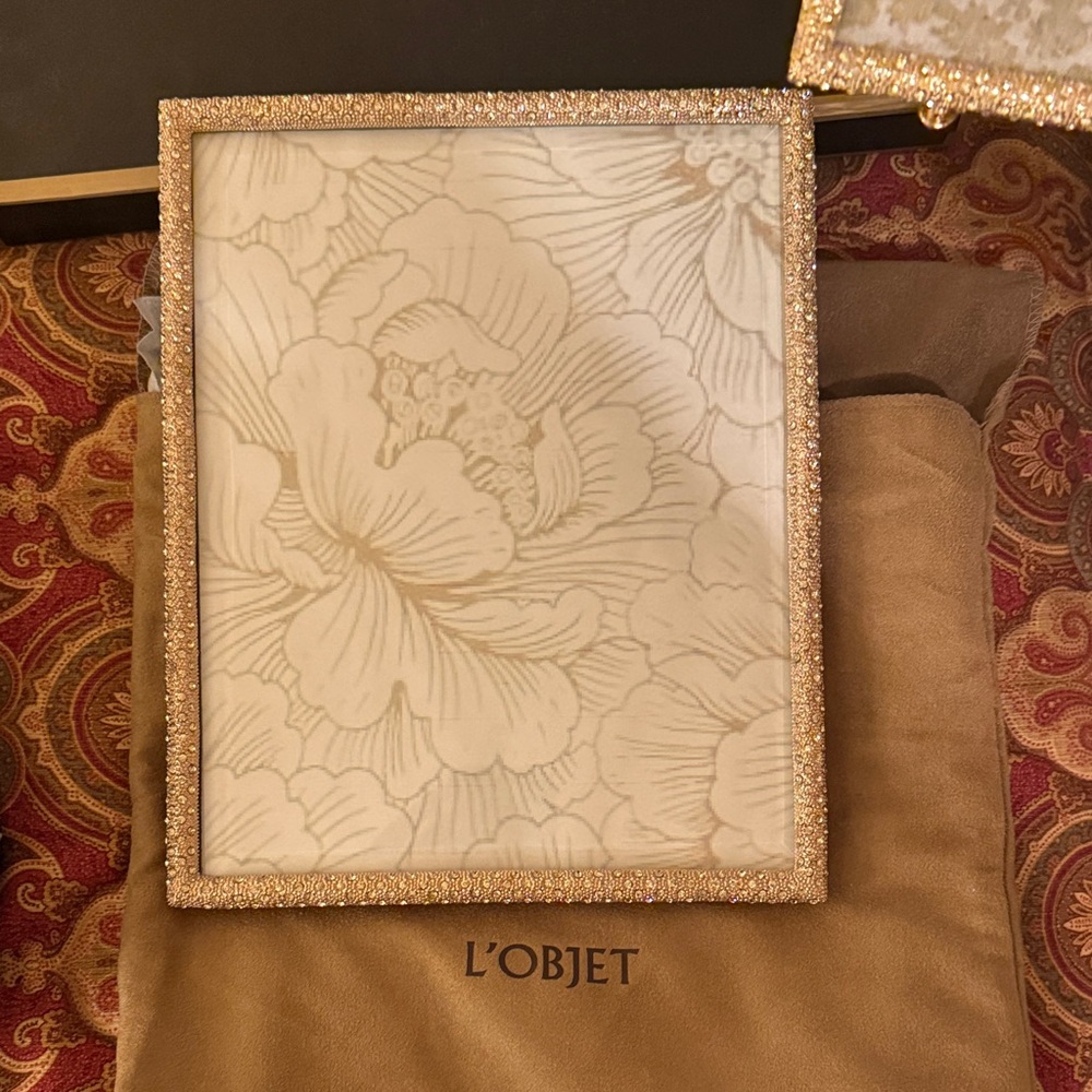 L'Objet Sparkling Gold Floral Frame